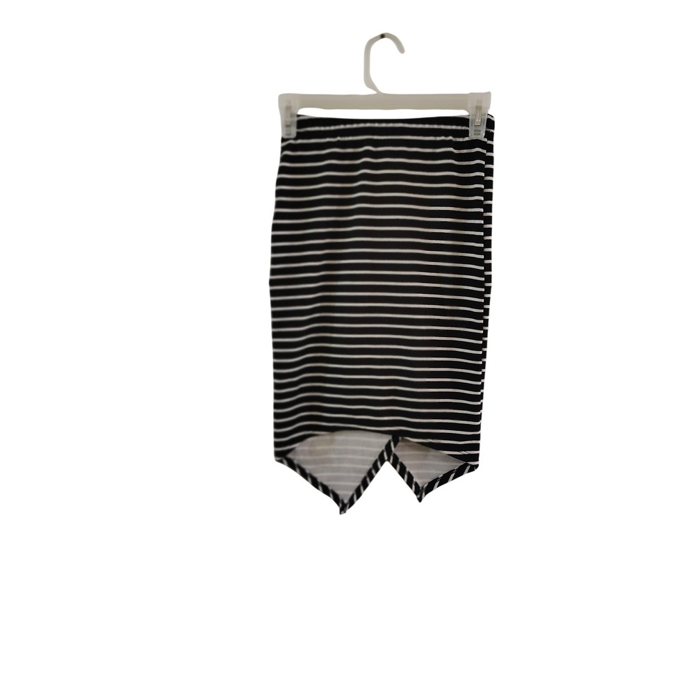 Rue21 Womens‎ Black White Striped Tulip Hem Pencil Skirt Size XS Stretch Knit